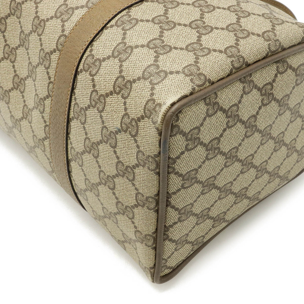 Gucci GG Plus Sherry Boston Handbag Leather Beige Brown Cream Brown - Picture 3 of 8